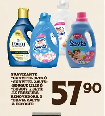 Alsuper Suavizante *Suavitel 3Lts *Suavitel 2.8lts - Bouque Lilis *Downy 2.8Lts-Le Frescura Renovadora * Savia 2.8lts A Escoger oferta