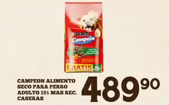 Campeon Alimento Seco Para Perro Adulto 15% Mas Rec. Caseras