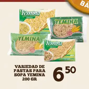 Alsuper Variedad de Pastas Para Sopa Yemina 200gr oferta