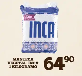 Alsuper Manteca Vegetal Inca 1 Kilogramo oferta