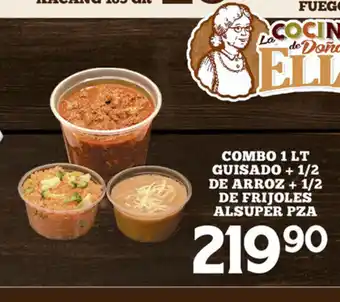 Alsuper Combo 1lt Guisado + 1/2 De Arroz + 1/2 De Frijoles Alsuper Pza oferta