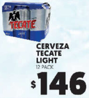 Merco Cerveza Tecate Light 12 pack oferta