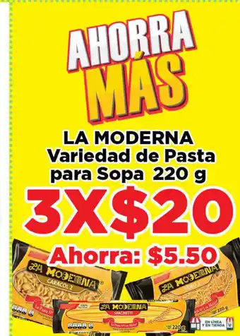 La Moderna Variedad de Pasta para Sopa 220g x3