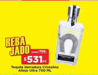 HEB Tequila Herradura Cristalino Añejo Ultra 700 ML oferta