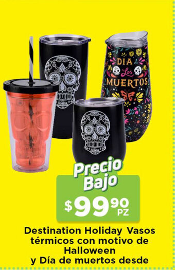 HEB Destination Holiday Vasos termicos con motivo de Halloween y Dia de Muertos desde oferta