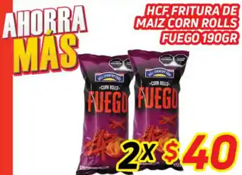 HEB HCF Fritura de Maiz Corn Rolls Fuego 2x190g oferta