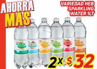 Variedad Heb Sparkling Water 2x1lt