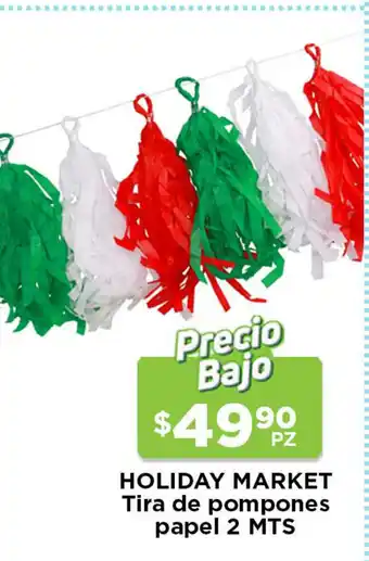 HEB Holiday Market Tira de Pompones papel 2 MTS oferta