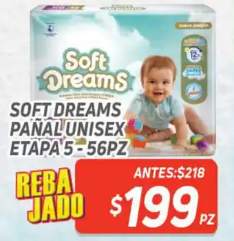 Soft Dreams Pañal Unisex Etapa 5-56pz
