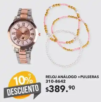 RELOJ ANÁLOGO +PULSERAS 310-8642