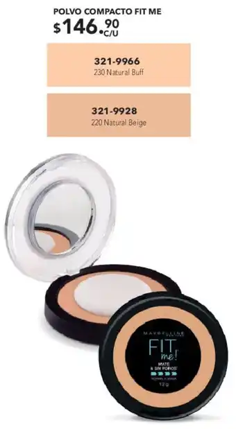 Andrea POLVO COMPACTO FIT ME 321-9966 230 Natural Buff oferta