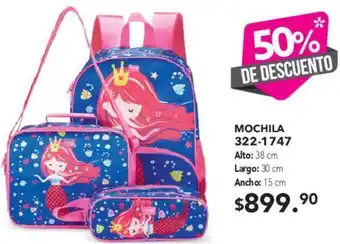 MOCHILA 322-1747 Alto 38cm, Largo 30cm, Ancho 15cm