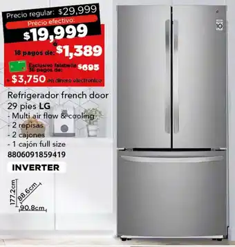 City Club LG Refrigerador french door 29 pies oferta
