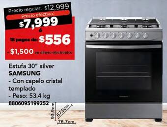 City Club SAMSUNG Estufa 30" silver oferta