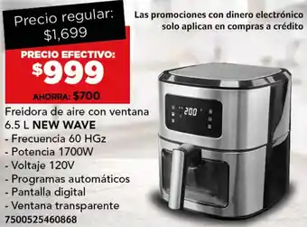 City Club NEW WAVE Freidora de aire con ventana 6.5L oferta