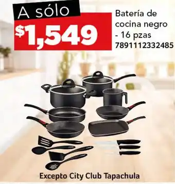 City Club Batería de cocina negro pzas oferta