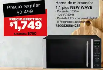 City Club NEW WAVE Horno de microondas 1.1 pies oferta