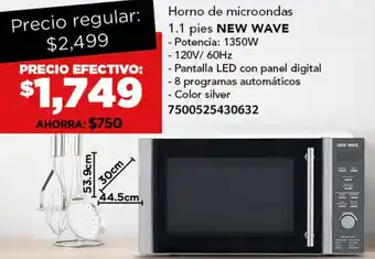 City Club NEW WAVE Horno de microondas 1.1 pies oferta