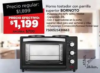 City Club BORNOTO Horno tostador con parrilla Superior 24L oferta