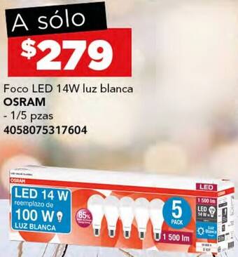 City Club OSRAM Foco LED 14W luz blanca 1/5pzas oferta
