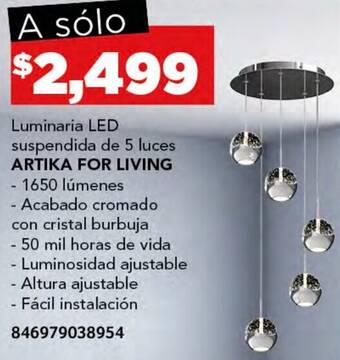 City Club ARTIKA FOR LIVING Luminaria LED suspendida de 5 luces oferta