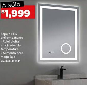 City Club Espejo LED anti empañante Reloj digital - Indicador de temperatura oferta