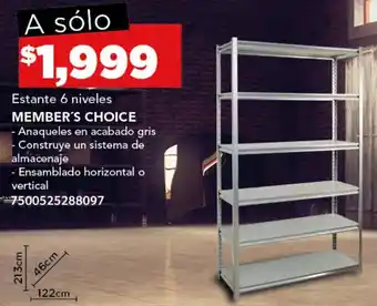 City Club MEMBER'S CHOICE Estante 6 niveles oferta