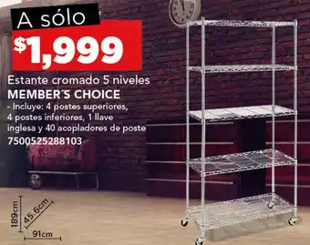 City Club MEMBER'S CHOICE Estante cromado 5 niveles oferta