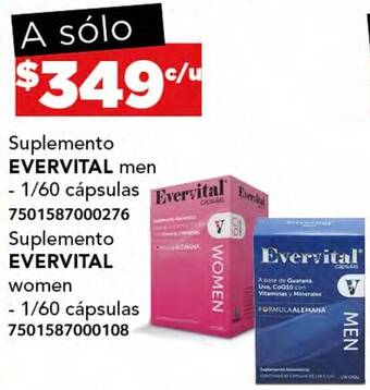 City Club EVERVITAL Suplemento men 1/60 cápsulas oferta