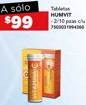 City Club HUMVIT Tabletas 2/10 pzas oferta