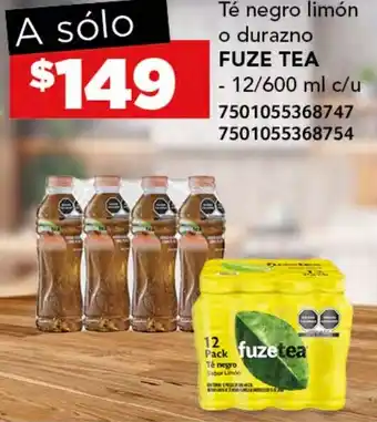 City Club FUZE TEA Té negro limón o durazno oferta