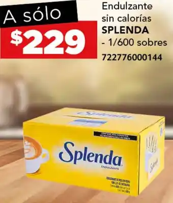 SPLENDA Endulzante sin calorías 1/600 sobres