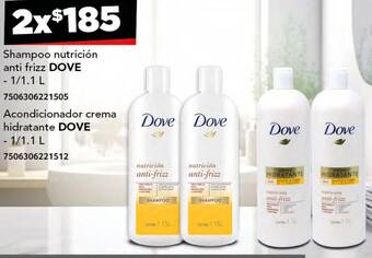 City Club DOVE Shampoo nutrición anti frizz 1/1.1L oferta
