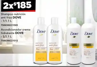 City Club DOVE Shampoo nutrición anti frizz 1/1.1L oferta
