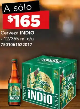 Cerveza INDIO 12/355 ml