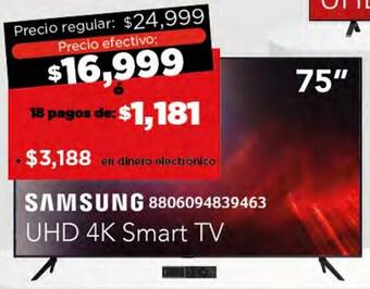 City Club SAMSUNG UHD 4K Smart TV 75" oferta