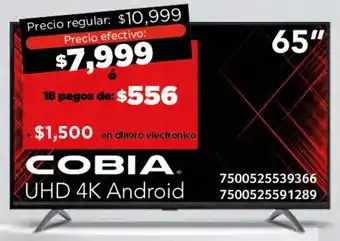 City Club COBIA UHD 4K Android TV 65" oferta
