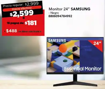 City Club SAMSUNG Monitor 24" Negro oferta