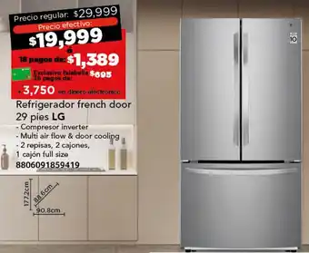 City Club LG Refrigerador french door 29 pies oferta