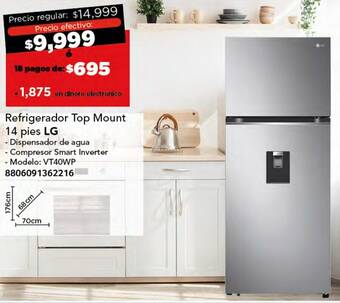 City Club LGRefrigerador Top Mount 14 pies oferta