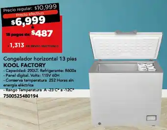 City Club KOOL FACTORY Congelador horizontal 13 pies 200LT oferta