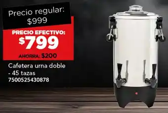 City Club Cafetera urna doble 45 tazas oferta