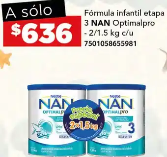 City Club Fórmula infantil etapa 3 NAN Optimalpro 2/1.5kg oferta