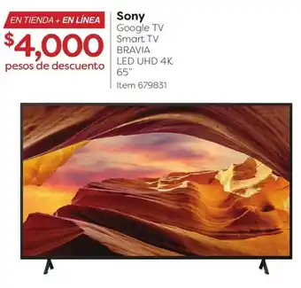 Costco Sony Google TV Smart TV BRAVIA LED UHD 4K 65" oferta