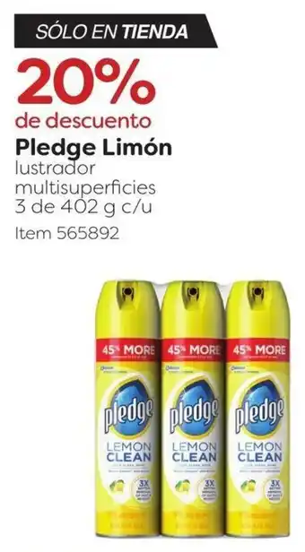 Costco Pledge Limón lustrador multisuperficies 3 de 402 g oferta