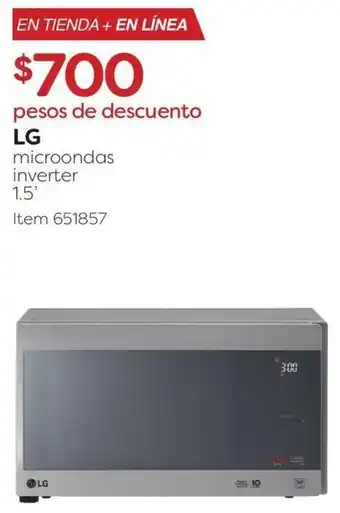 Costco LG microondas inverter 1.5' oferta