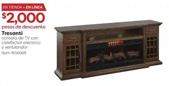 Costco Tresanti consola de TV con calefactor eléctrico y ventilandor oferta
