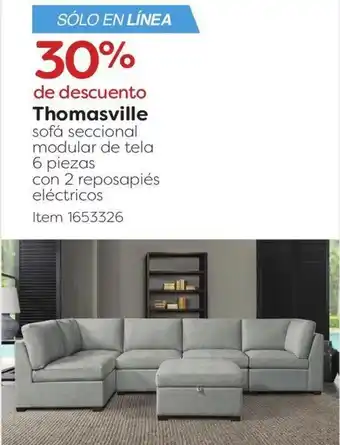 Thomasville sofá seccional modular de tela 6 piezas con 2 reposapiés eléctricos