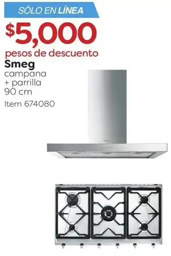 Smeg campana + parrilla 90 cm