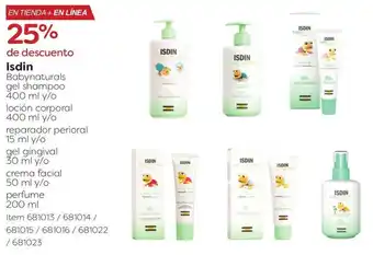 Costco Isdin Babynaturals gel shampoo 400 ml y/o loción corporal 400 ml y/o oferta